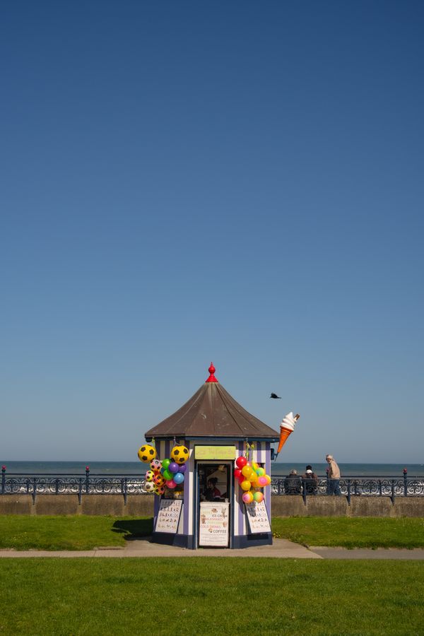 Colourful kiosk by the sea at Bray promenade, County Wicklow