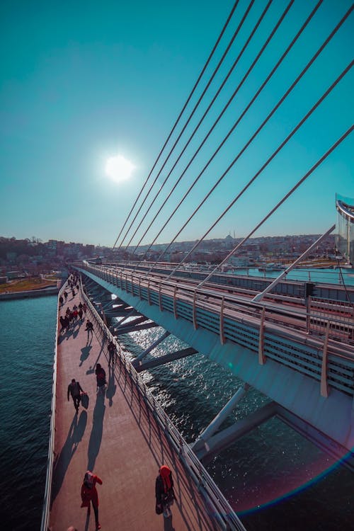 Free stock photo of bridge, human, istanbul