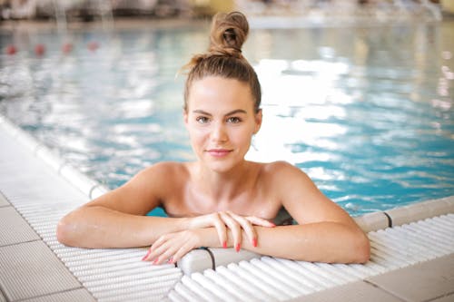 Free Photo Of Woman On Swimming Pool Stock Photo