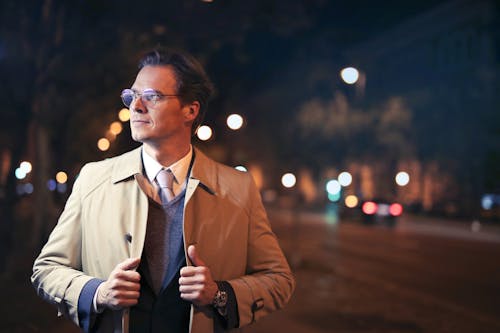 Free Photo Of Man Wearing Brown Coat Stock Photo