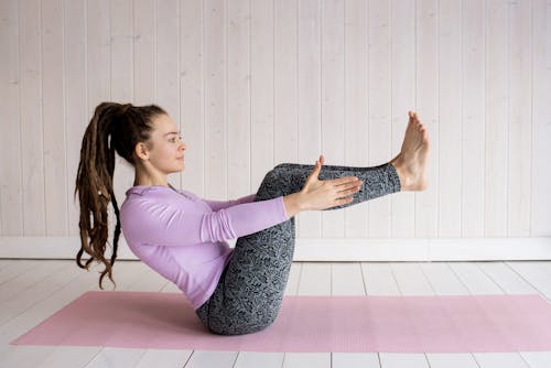 Free Photo Of Woman Sitting On Yoga Mat Stock Photo
