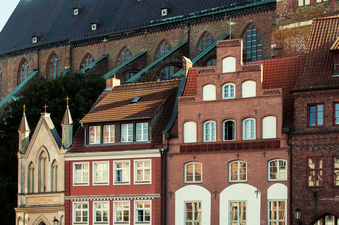 Historic European Architecture with Brick Facades · Free Stock Photo