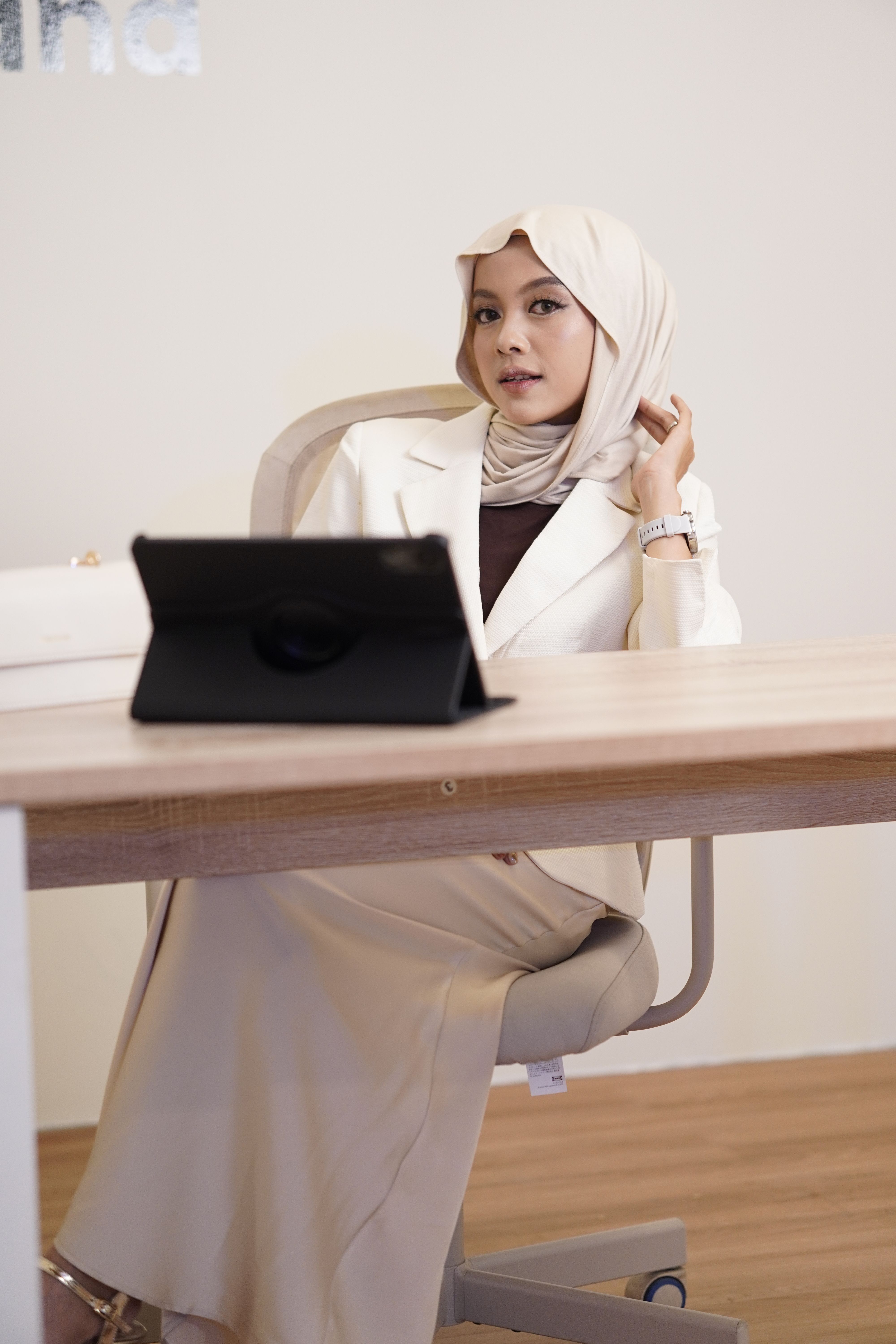 Businesswoman in Hijab at Office Desk