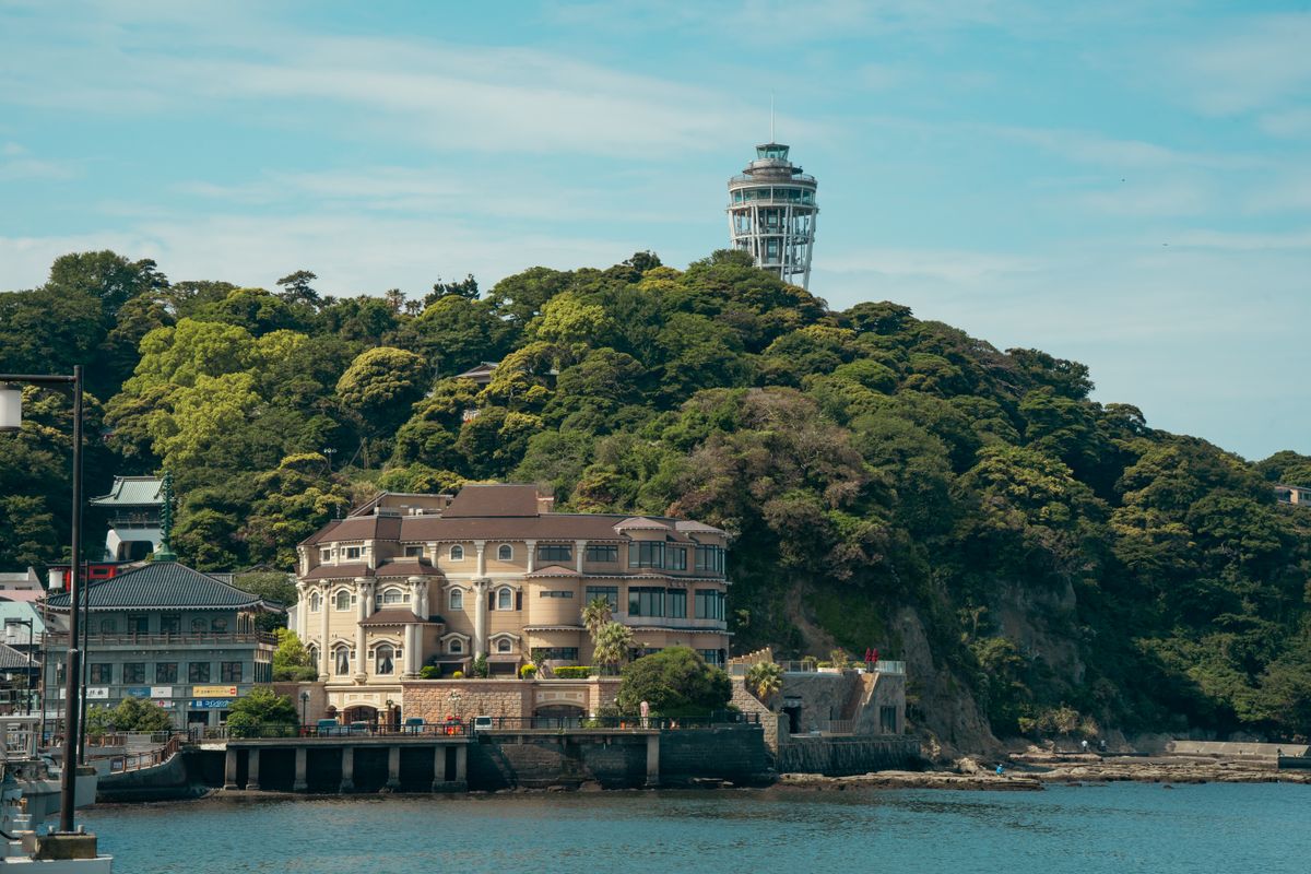 Scenic view of Enoshima island in Kanagawa, Japan