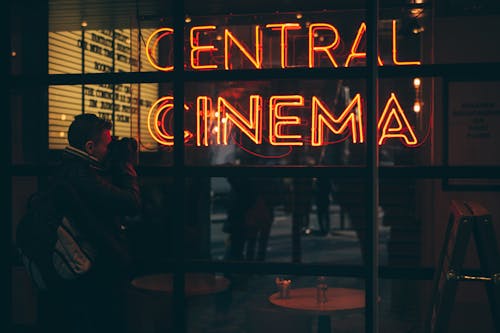 Free Orange Central Cinema Led Signage Stock Photo