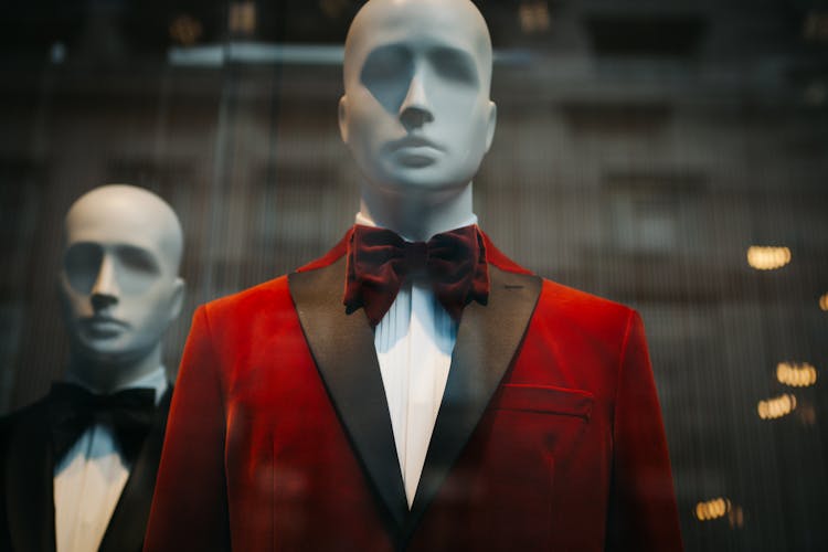 Mannequin Wearing Red Suit