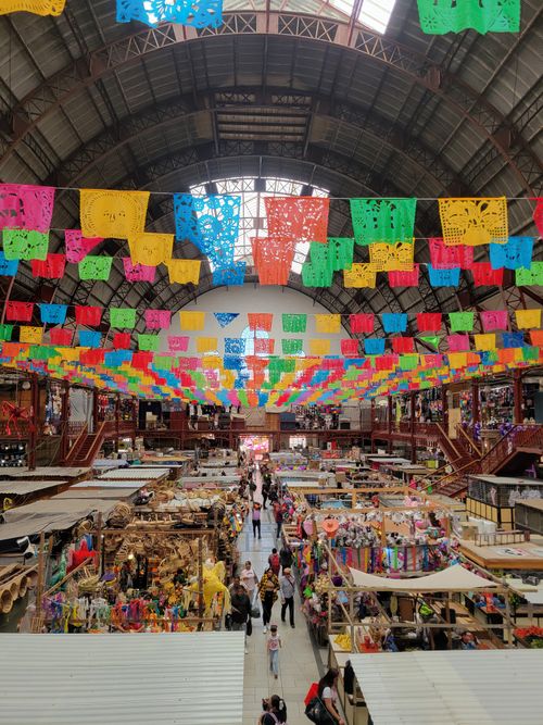 Free Explore the colorful interior of Mercado Hidalgo in Guanajuato, Mexico, showcasing local art and vibrant decorations. Stock Photo