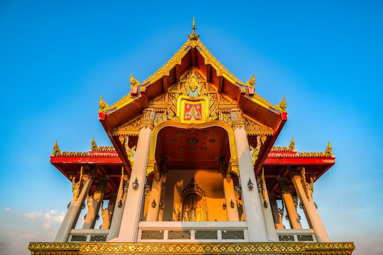 Thai Temple Under Blue Sky