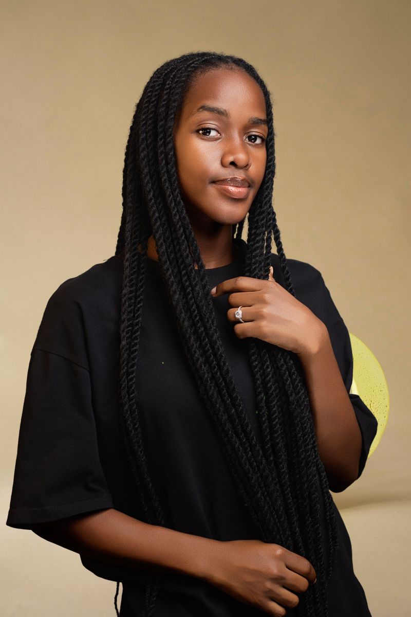 Long waist-length braids