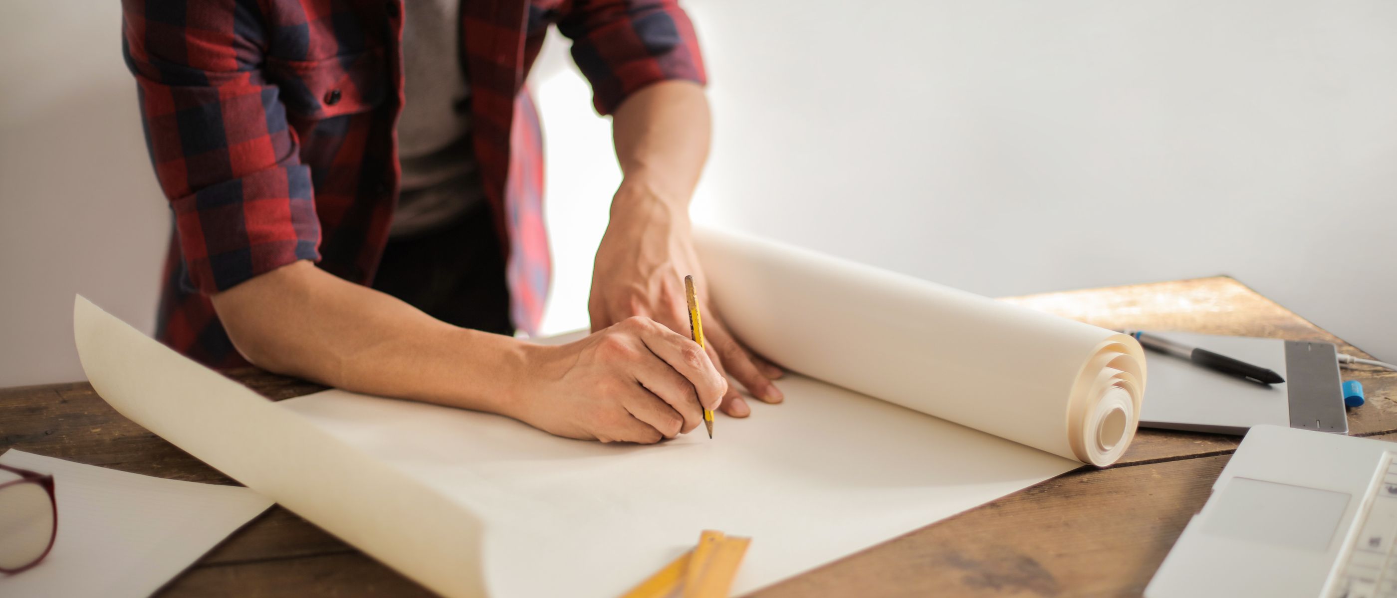 Wallpapering in Newington — woodwork brushed to a crisp, smooth line