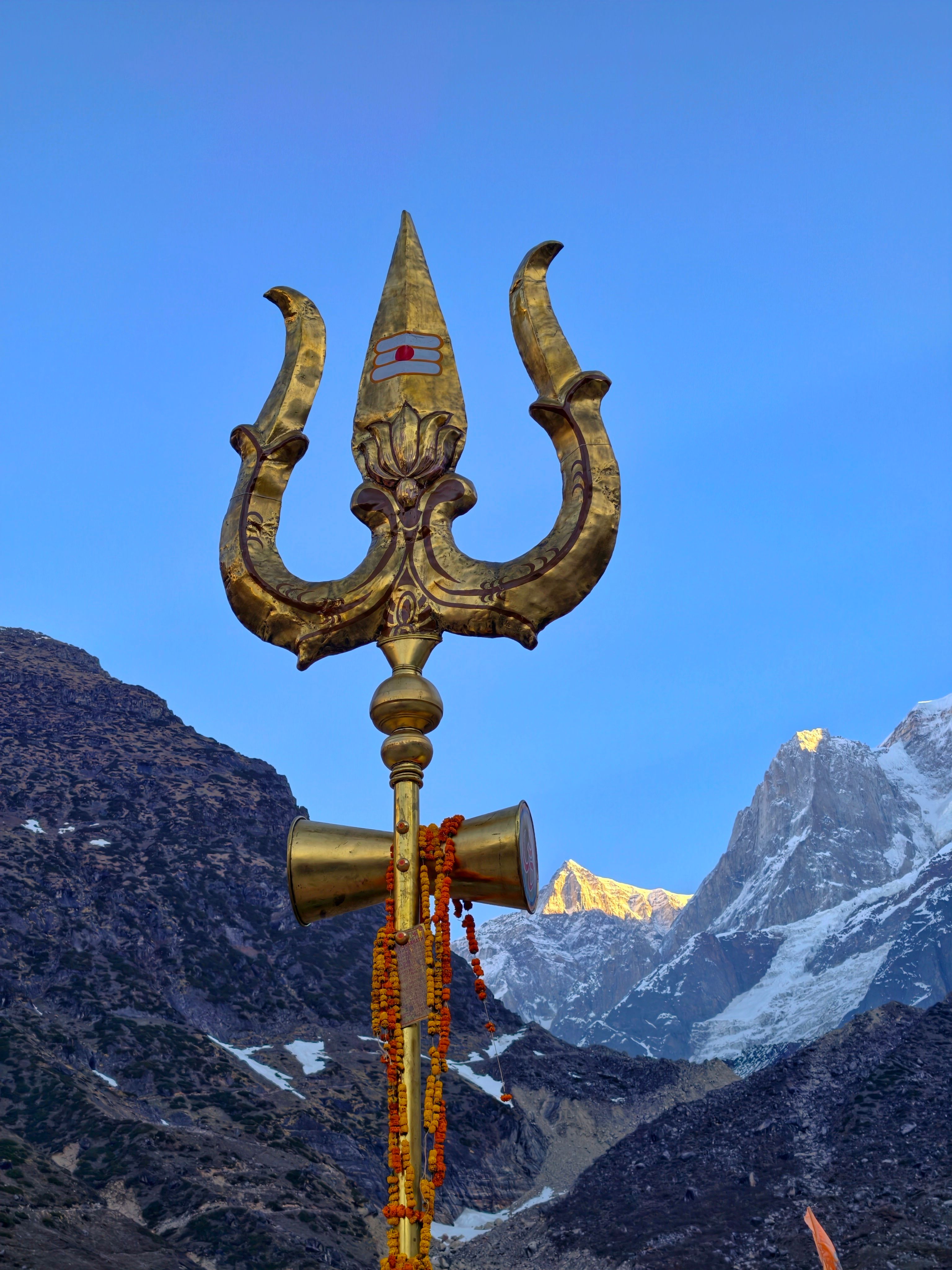 Sacred trident before Himalayas