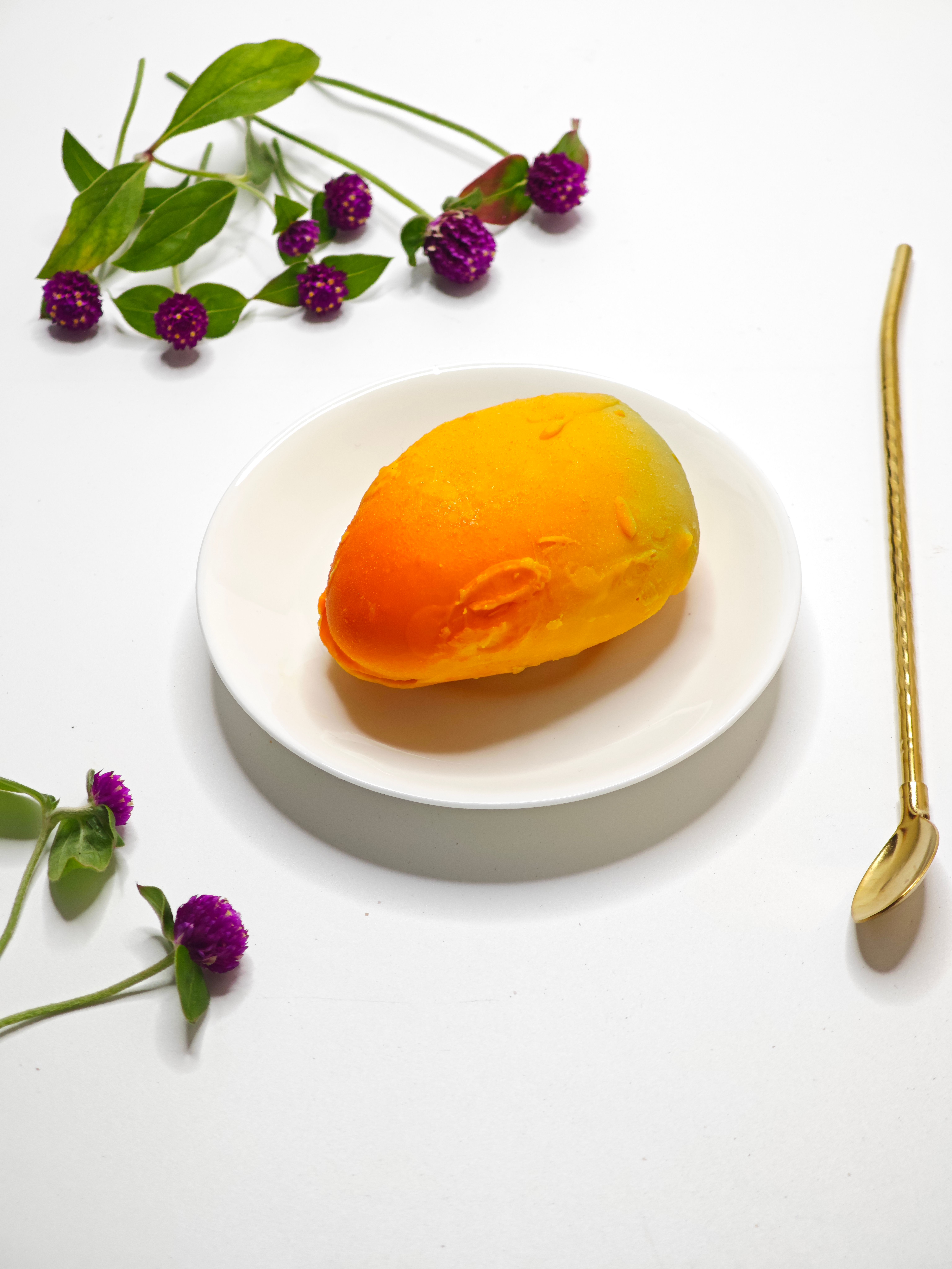 Frosty Peach & Mango Fruit-Shaped Dessert