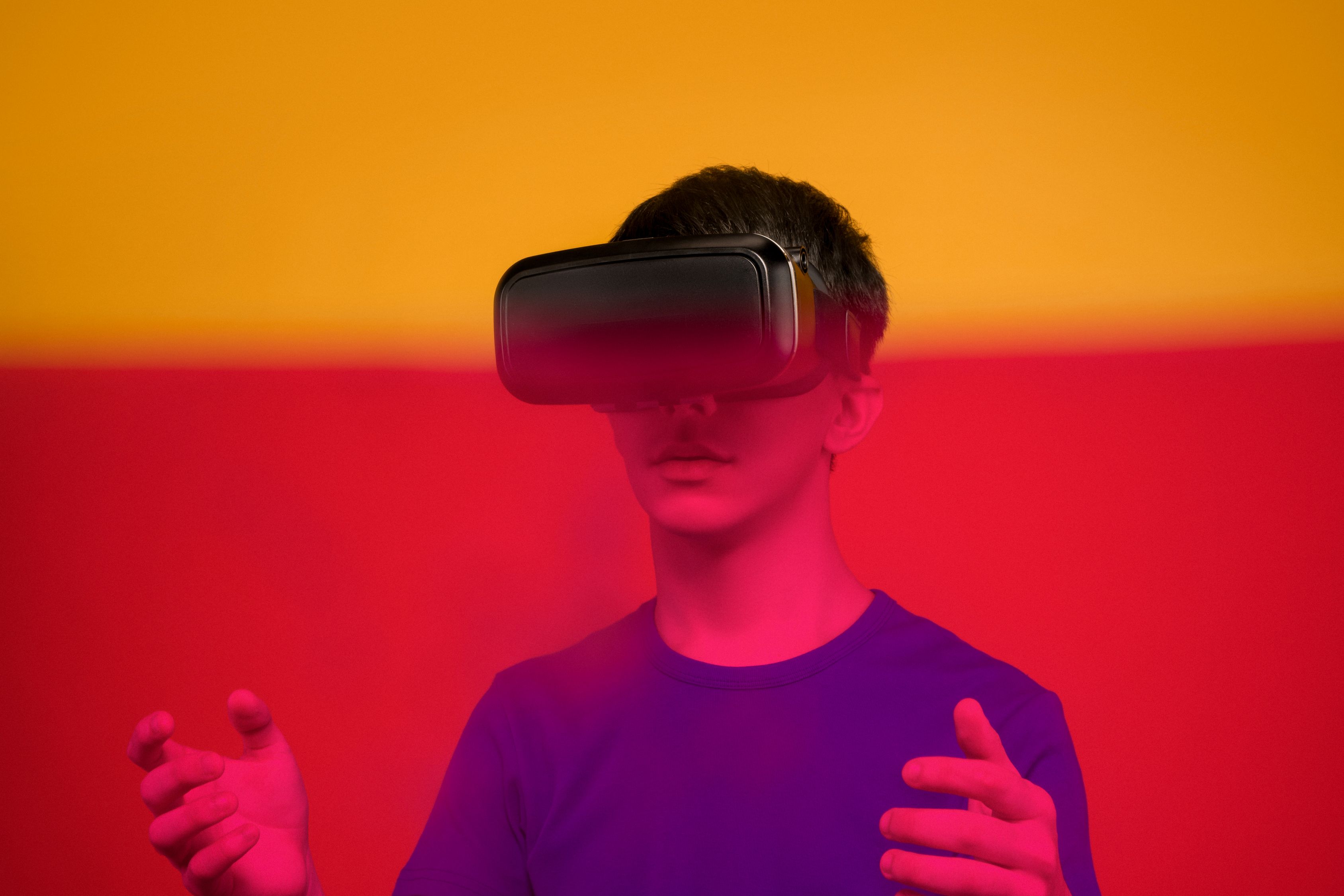 Man in Wearing Black VR Headset · Free Stock Photo