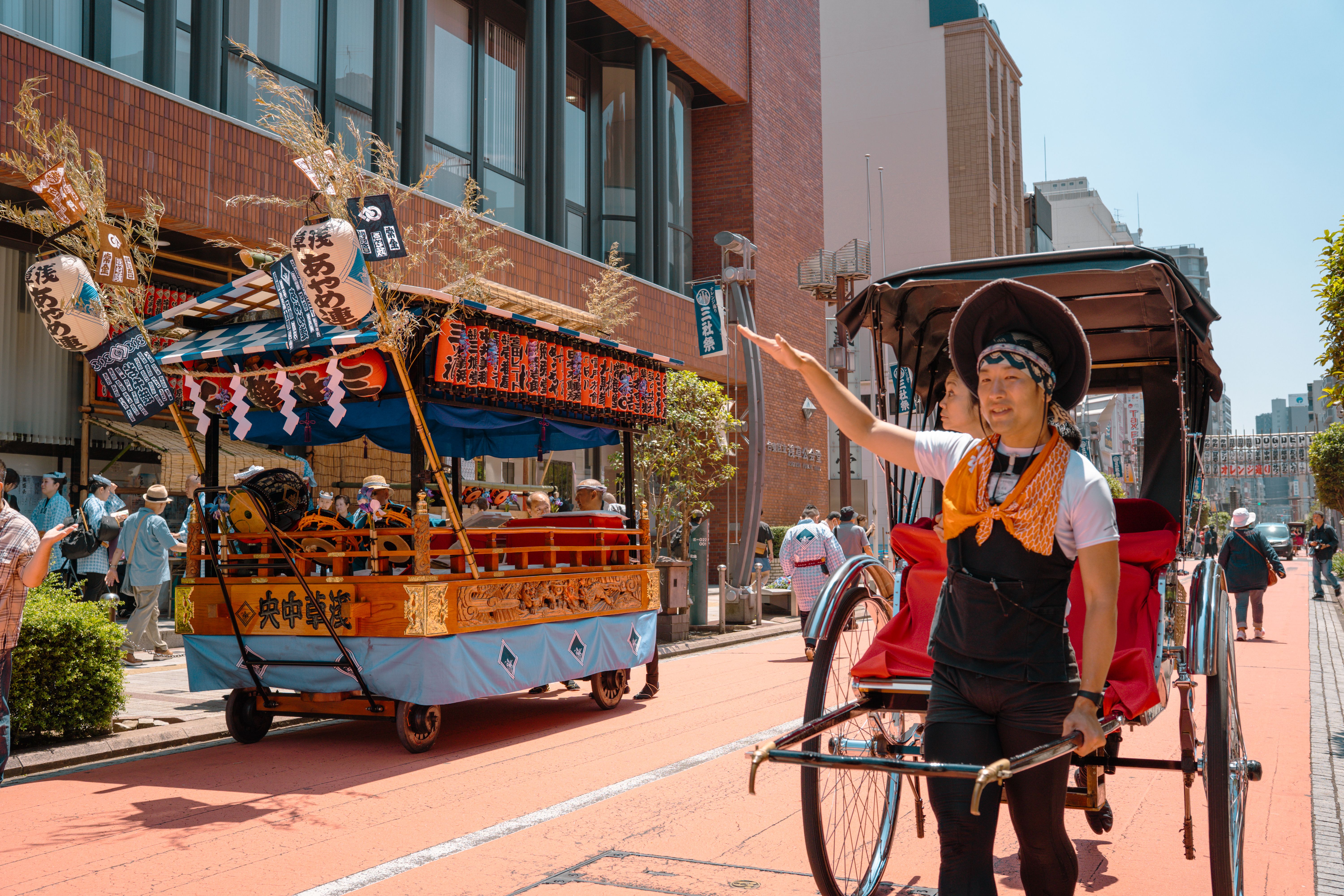 Traditional Rickshaw Parade in Tokyo, Japan · Free Stock Photo