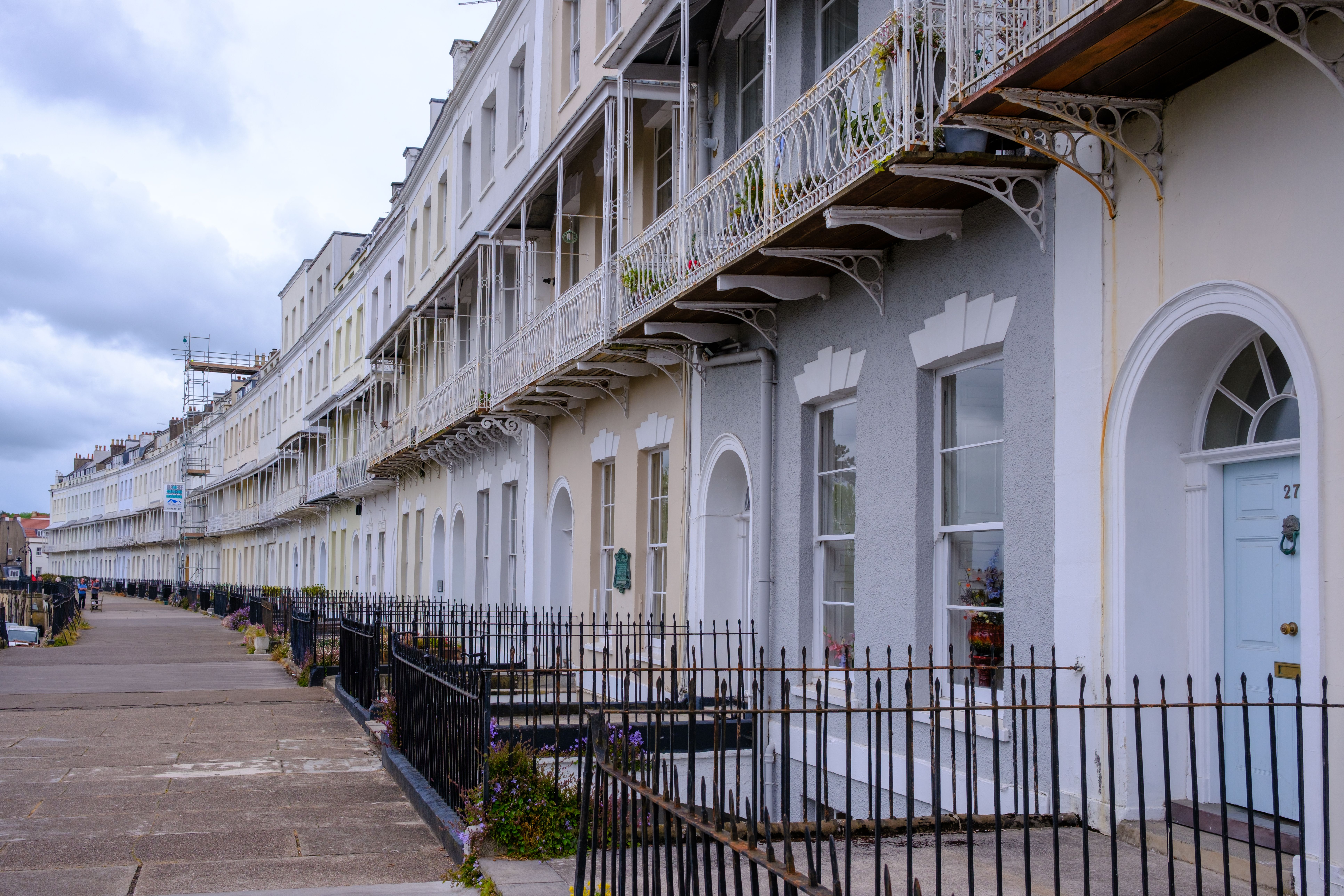 Victorian terraced houses on a UK conservation area street where solar panel planning permission rules differ