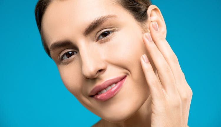 Woman With Pink Lipstick Smiling