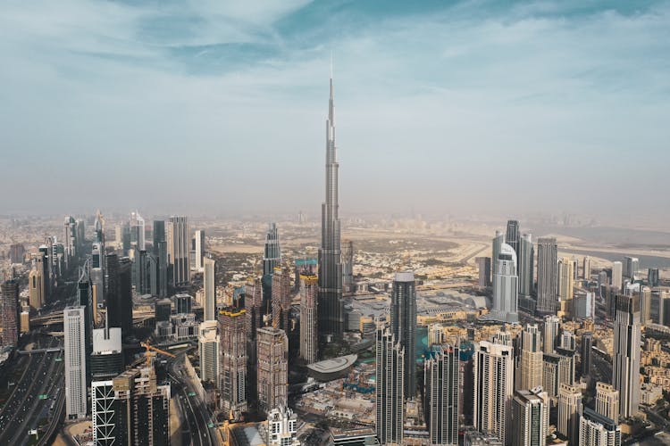 Aerial Photo Of City Under The Blue Sky