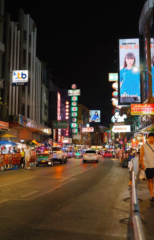 Free Explore the lively night scene of Yaowarat Road in Bangkok, Thailand, a hub of lights and activity. Stock Photo