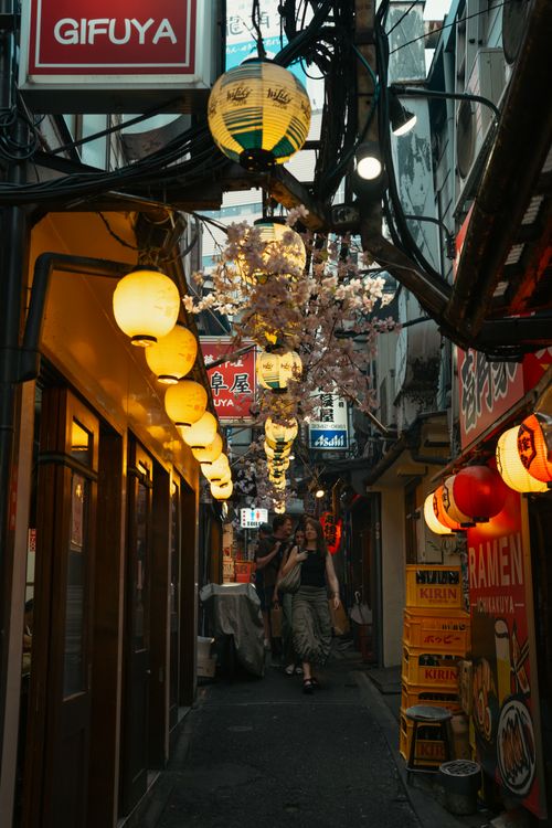 Vibrant Night Scene in Tokyo Alleyway · Free Stock Photo
