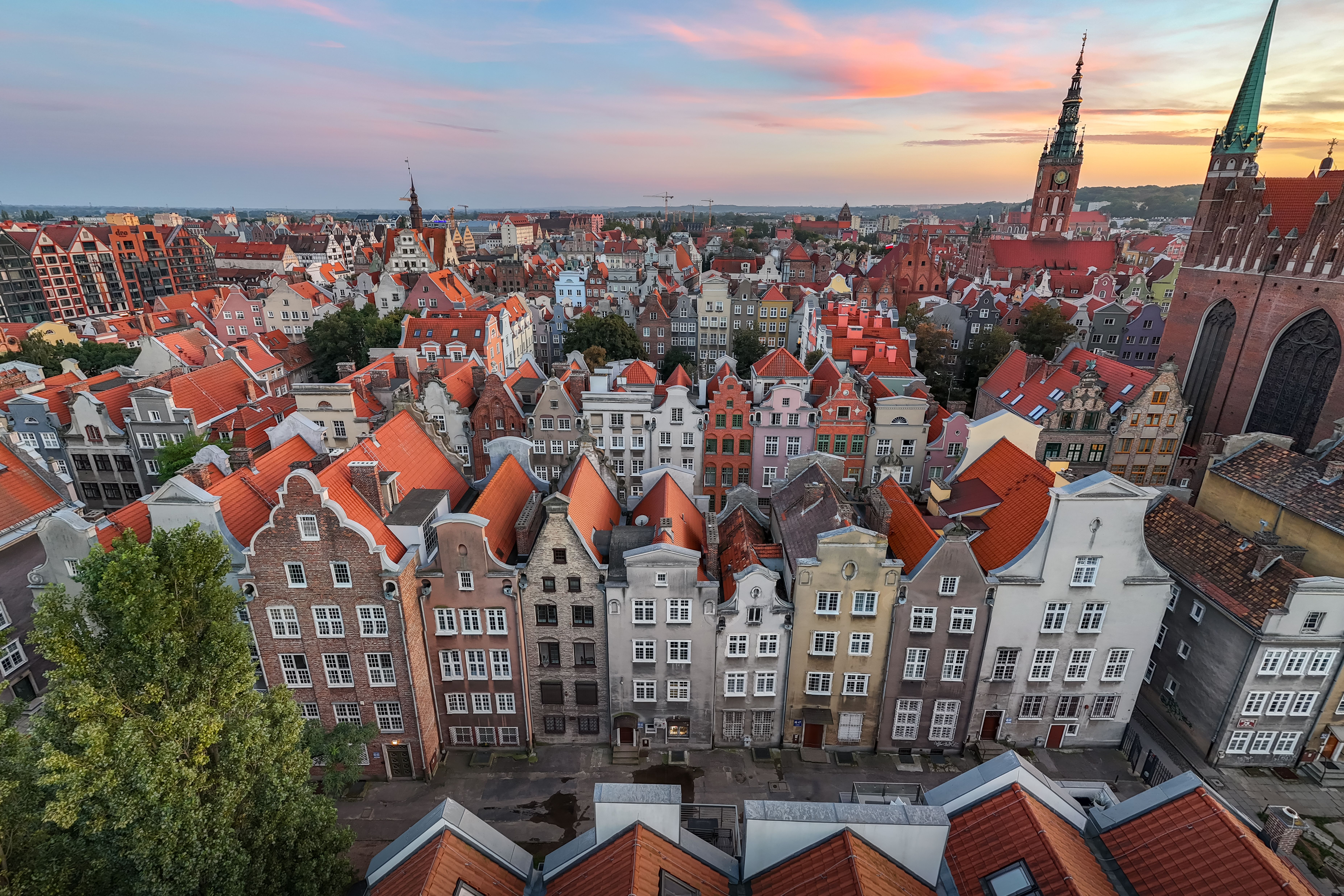 Widok centrum Wrocławia z lotu ptaka