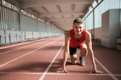 Free Athlete Man in Red Tank Top Stock Photo