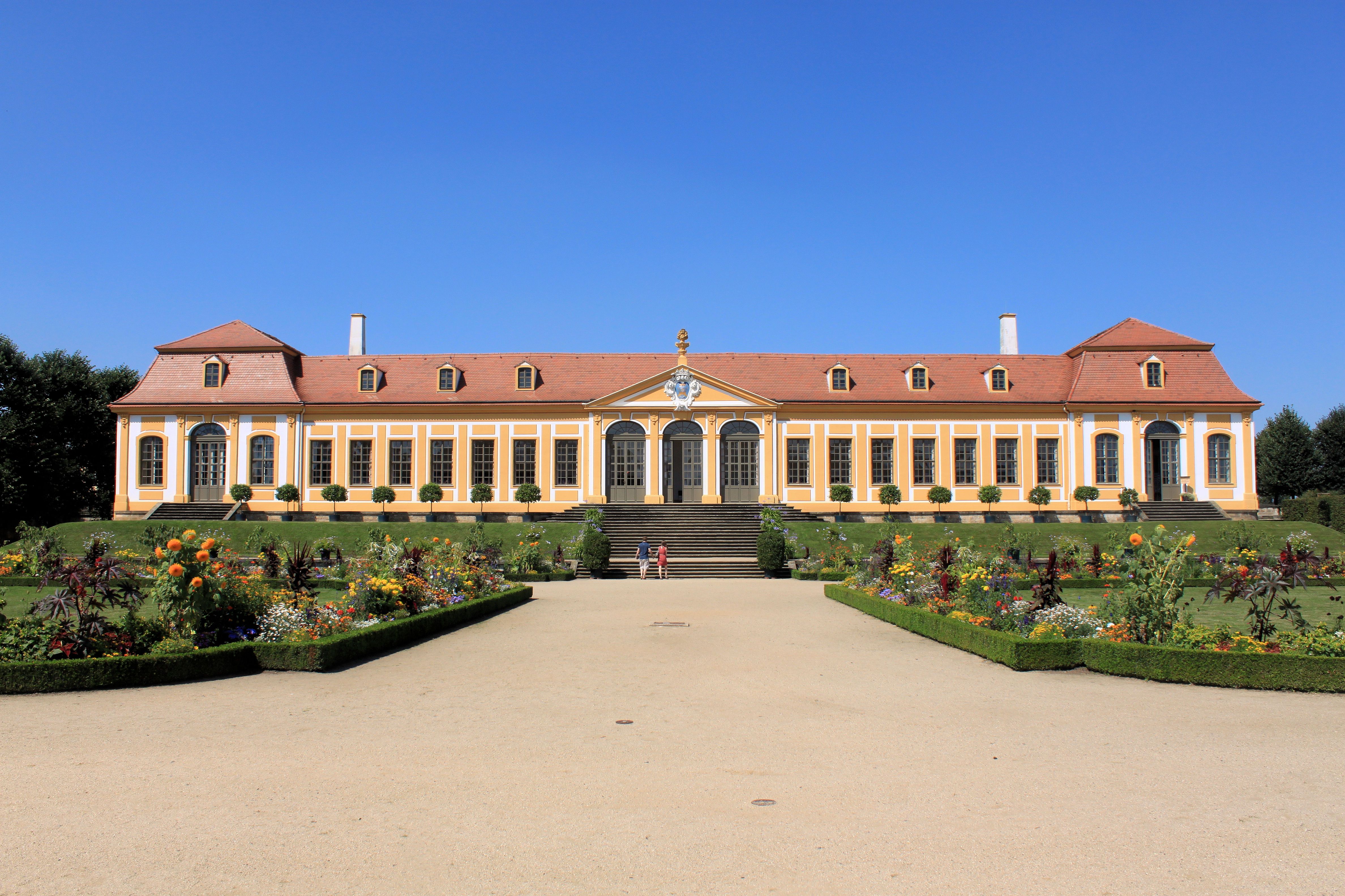 Formal gardens in front of the baroque Slot Zeist near Utrecht