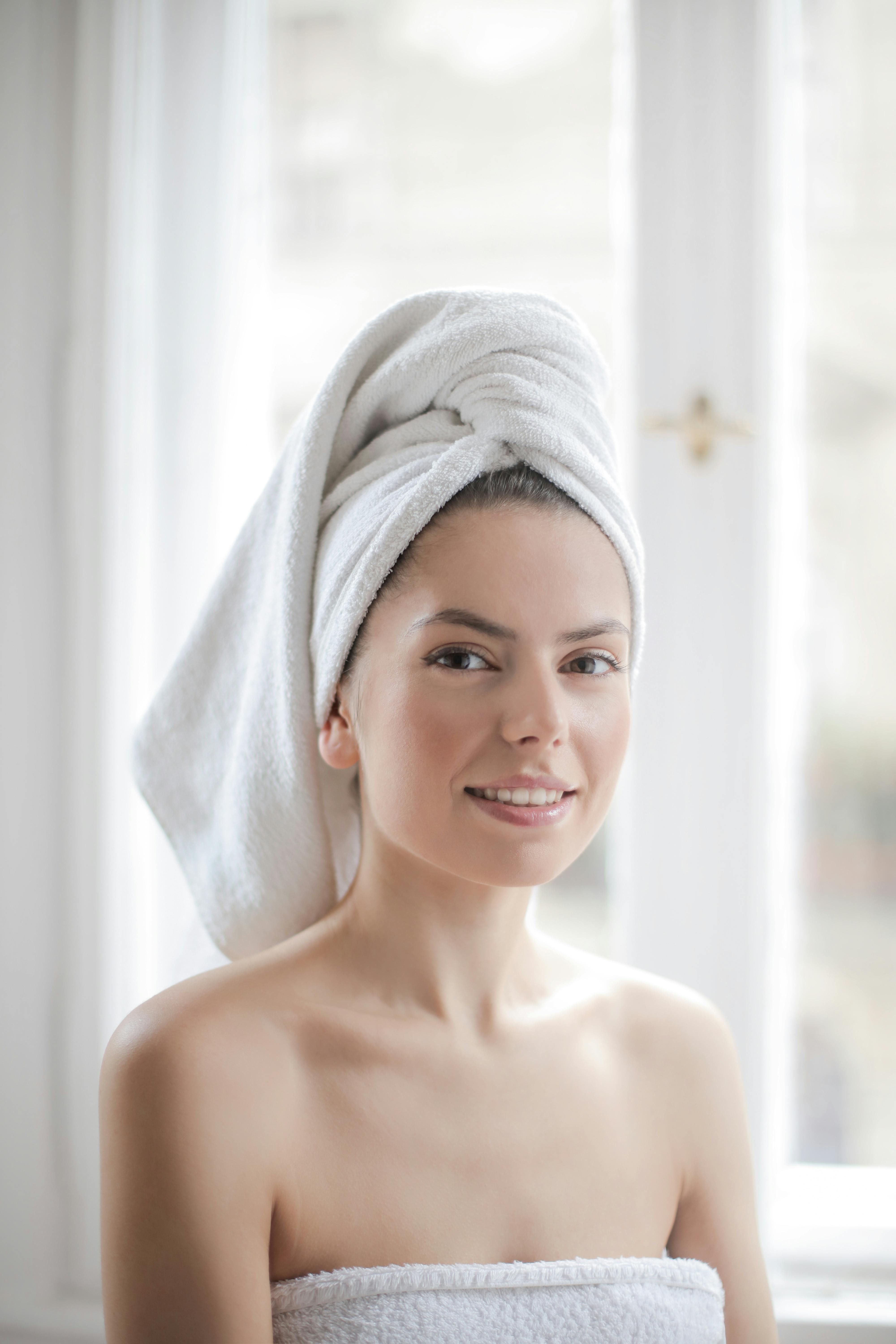 Woman With Towel On Head Using Jade Free Stock Photo And, 55% OFF