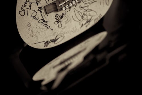 Free stock photo of autograph, dark, guitar