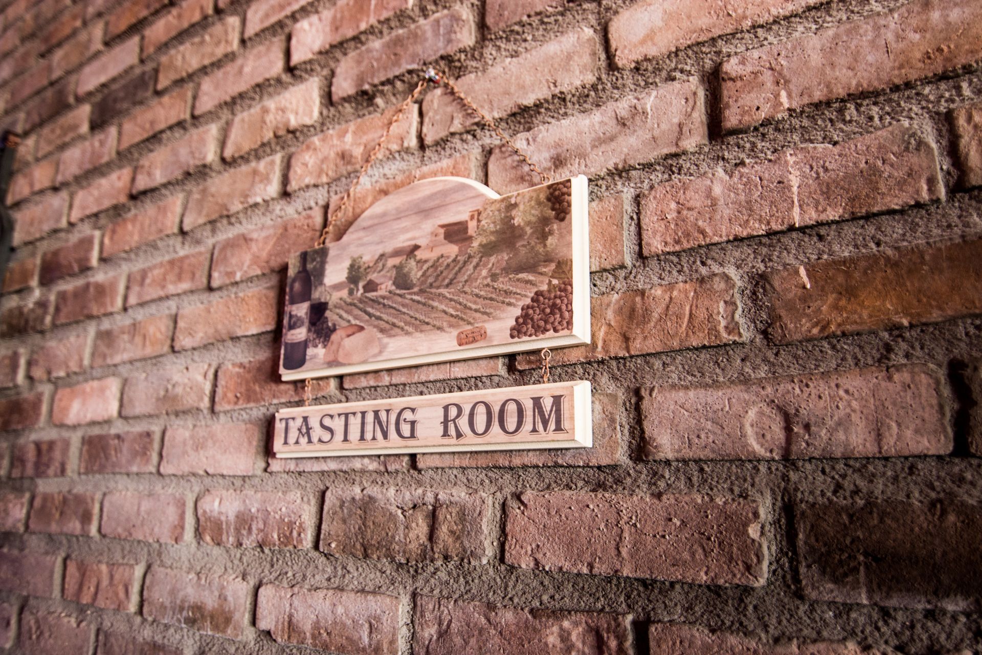 Brown Wooden Tasting Room-printed Wall Decor