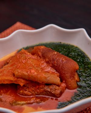 Efo Riro stewed spinach with meat