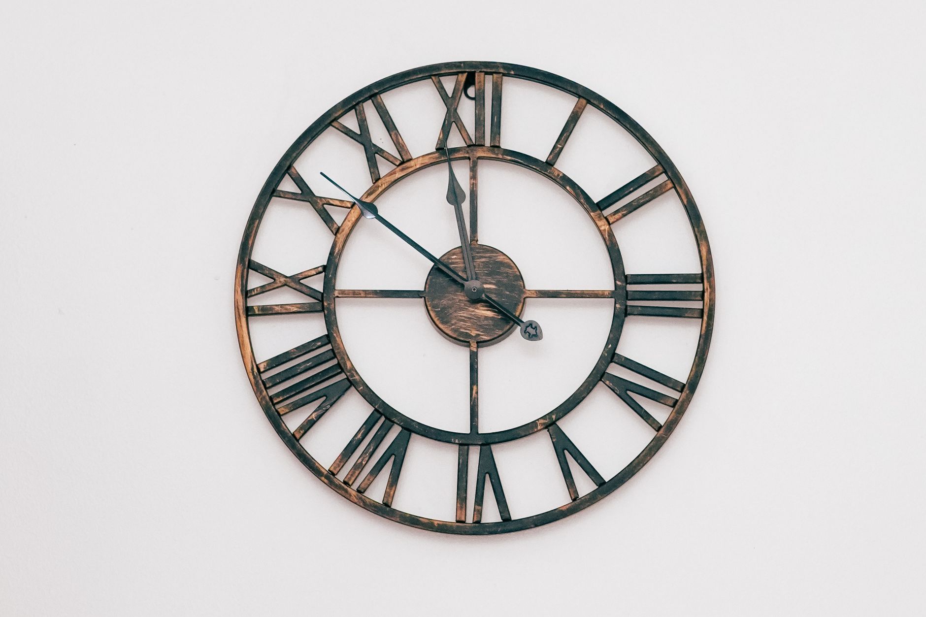 Roman numerals on a clock