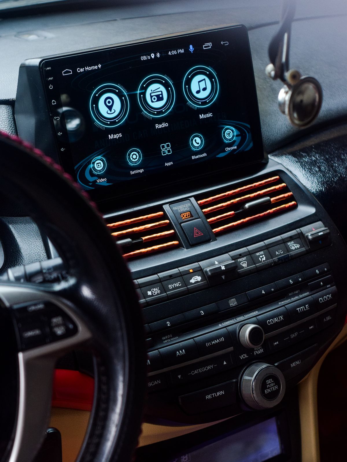 Modern in-car infotainment display