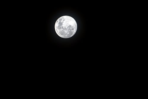 Free Full Moon in Dark Night Sky Stock Photo