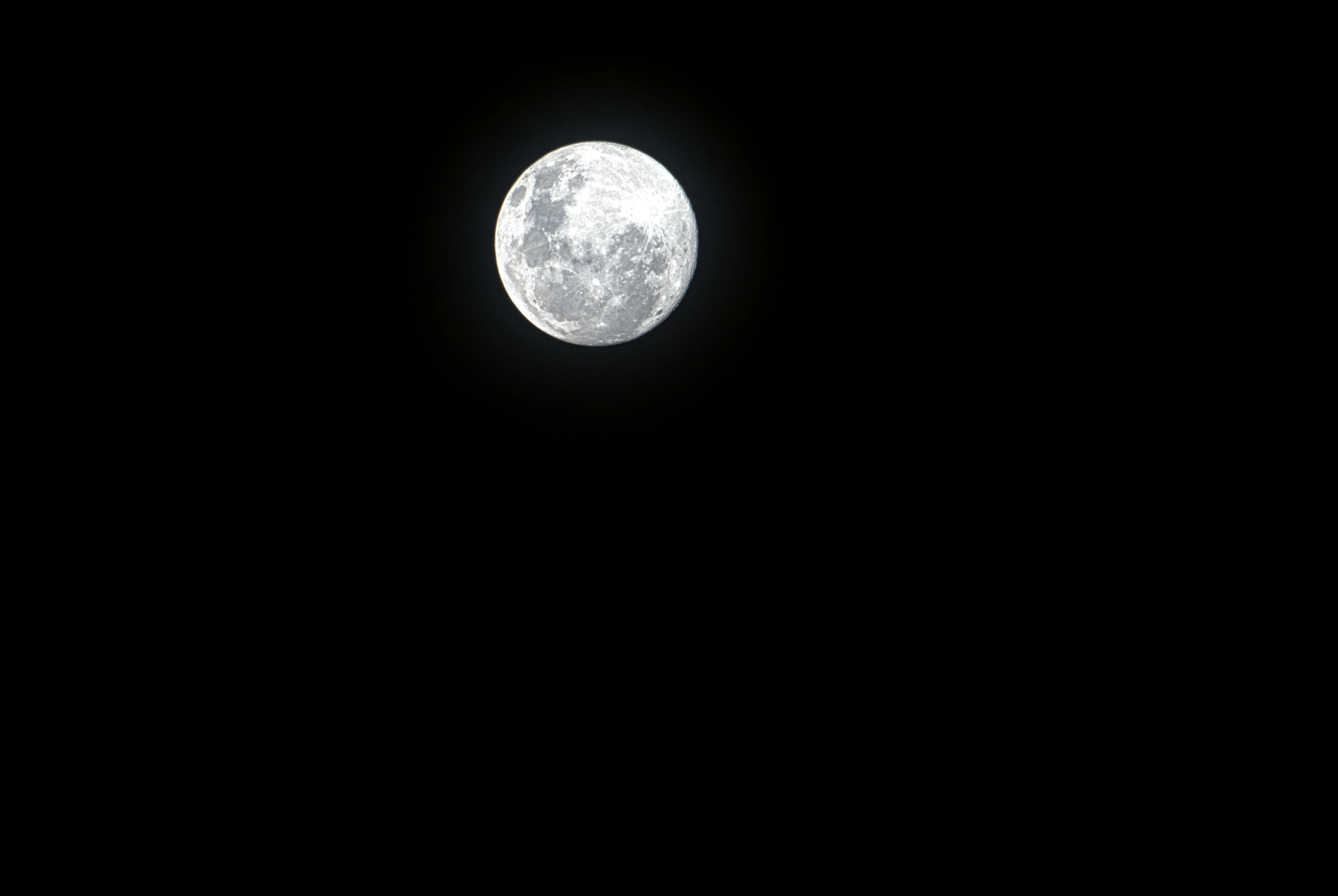 Full Moon in Black Background · Free Stock Photo