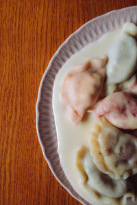 Plate of Polish pierogies