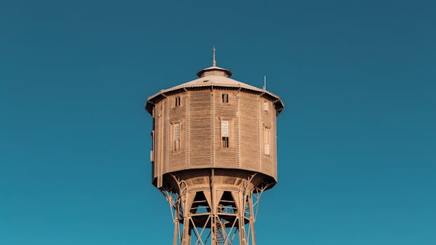 埃及基纳蔚蓝天空下的木制铁塔