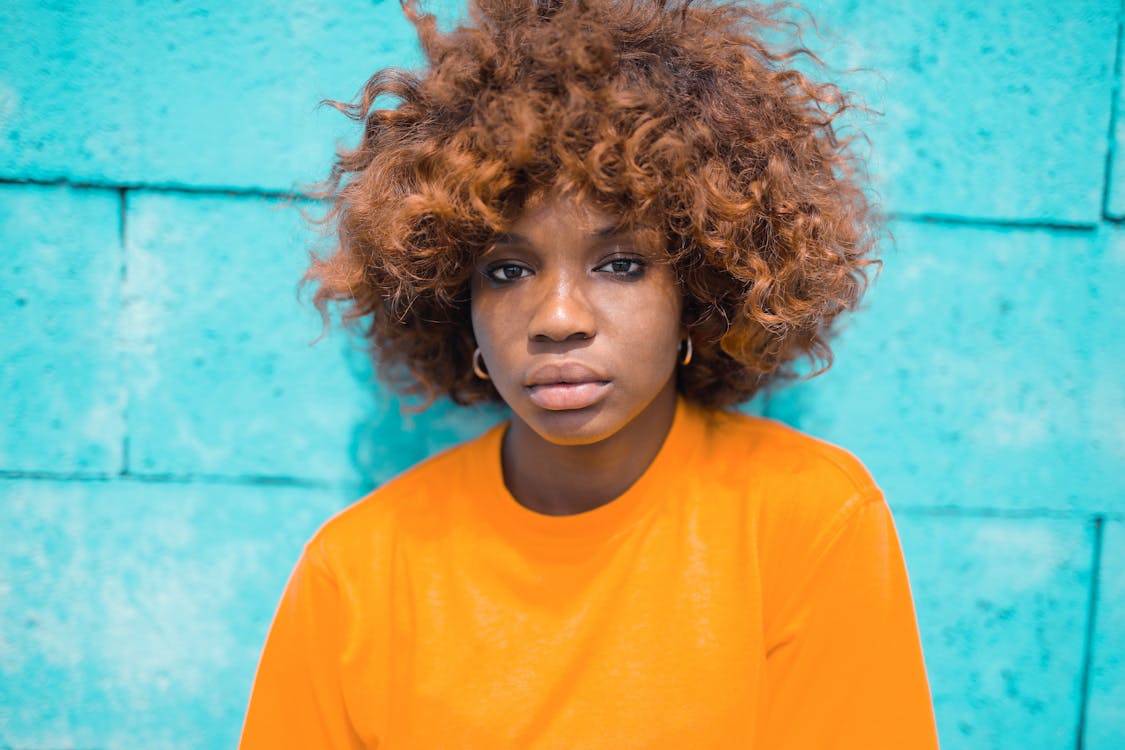 Woman in Yellow Crew Neck T-shirt