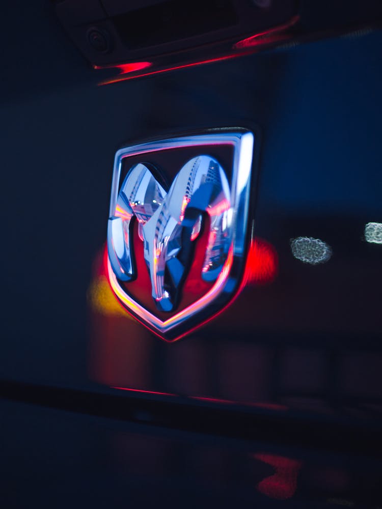 Close-Up Photo Of Dodge Emblem