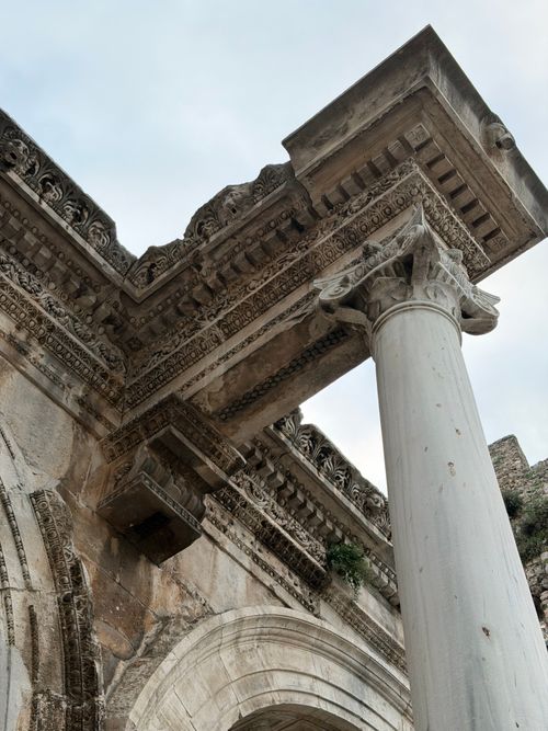 Free Intricate stone carvings on an ancient Roman structure in Antalya, Turkey. Stock Photo