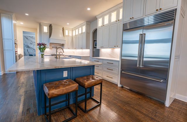 Custom kitchen island installation Santa Margarita Parkway residence