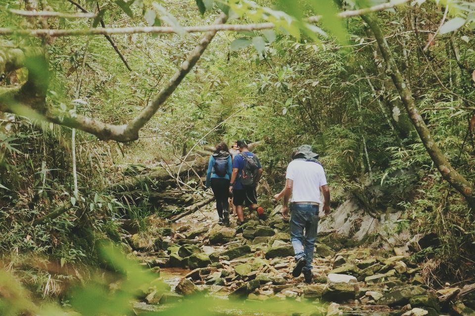 La quebrada junto a la Piedra Pintada, cuyo sonido acompaña toda la visita