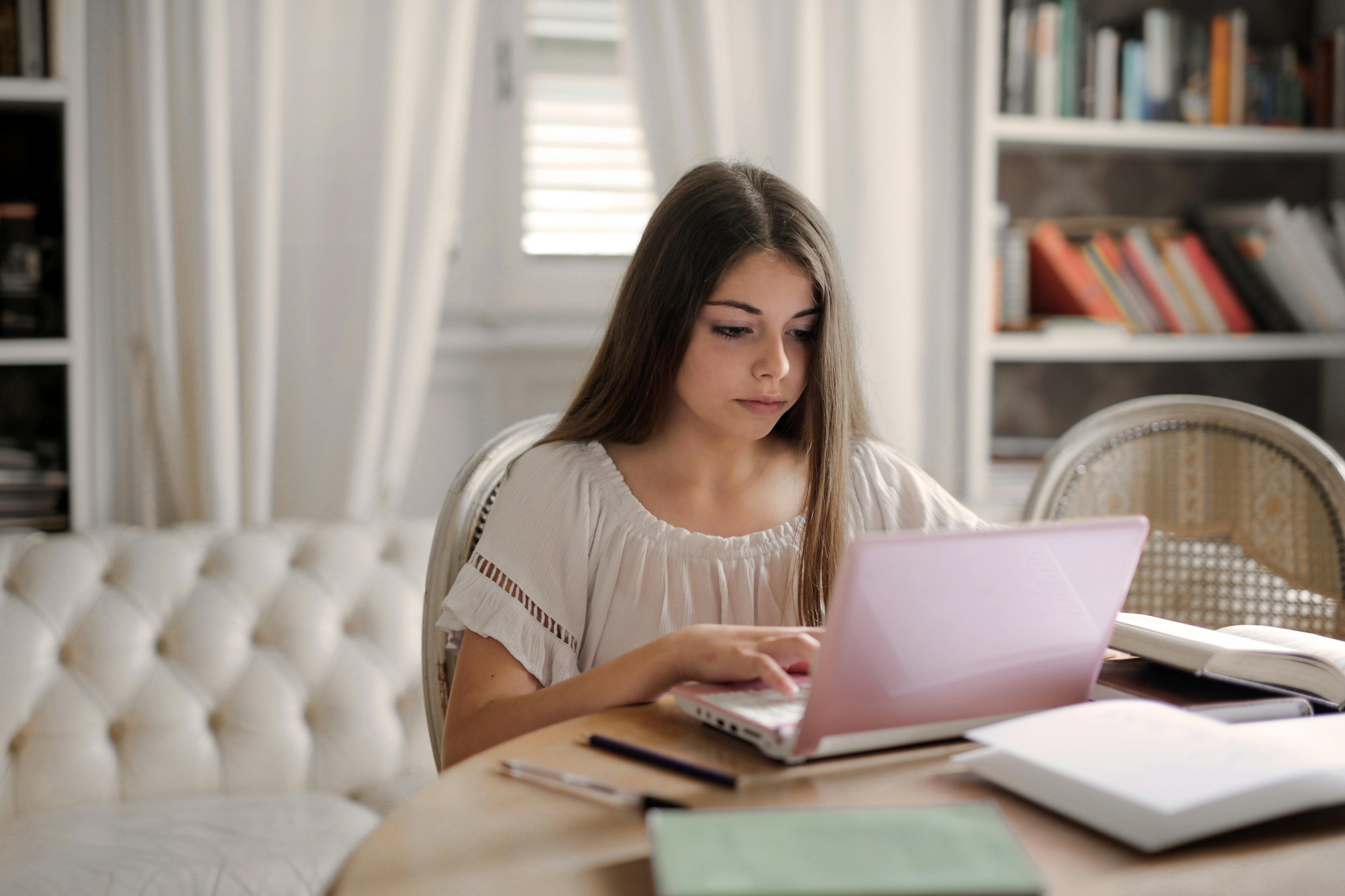 woman using a laptop