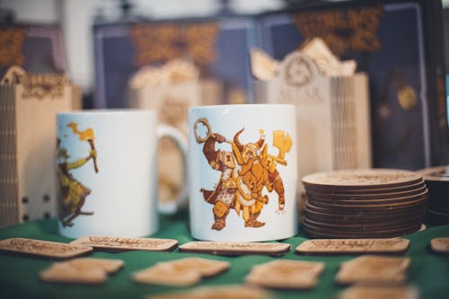Free stock photo of cups, goblins vs gnomes, merch Stock Photo