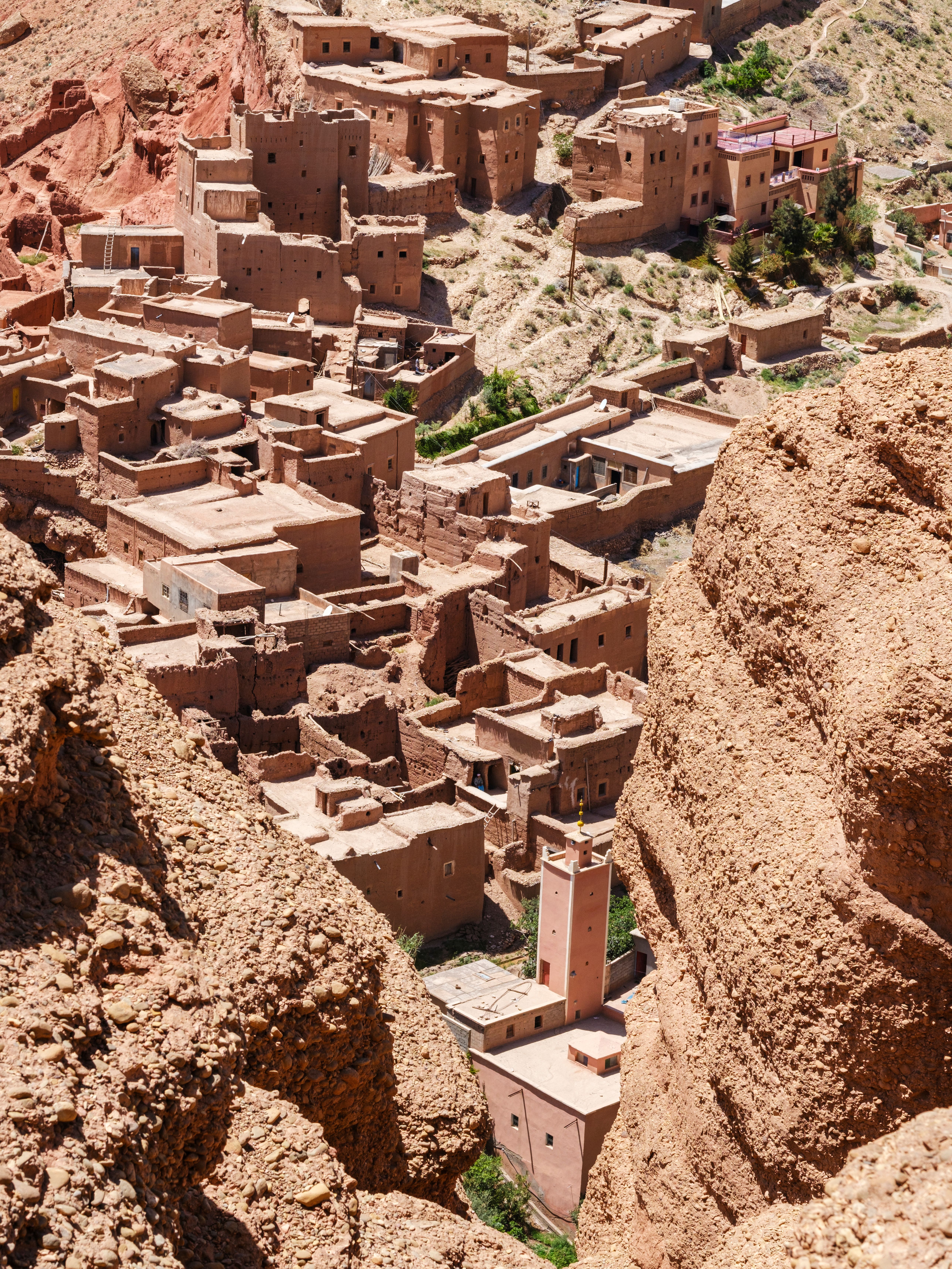 Traditional moroccan village in atlas mountains