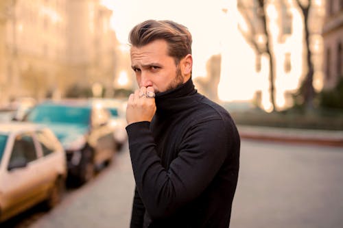 Man in Black Long Sleeve Shirt