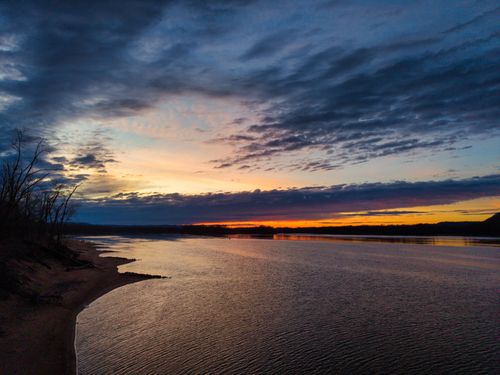 Free Stunning sunset view over the Mississippi River near Reads Landing, Minnesota. Stock Photo