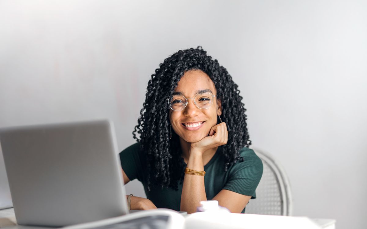 Person working remotely from home