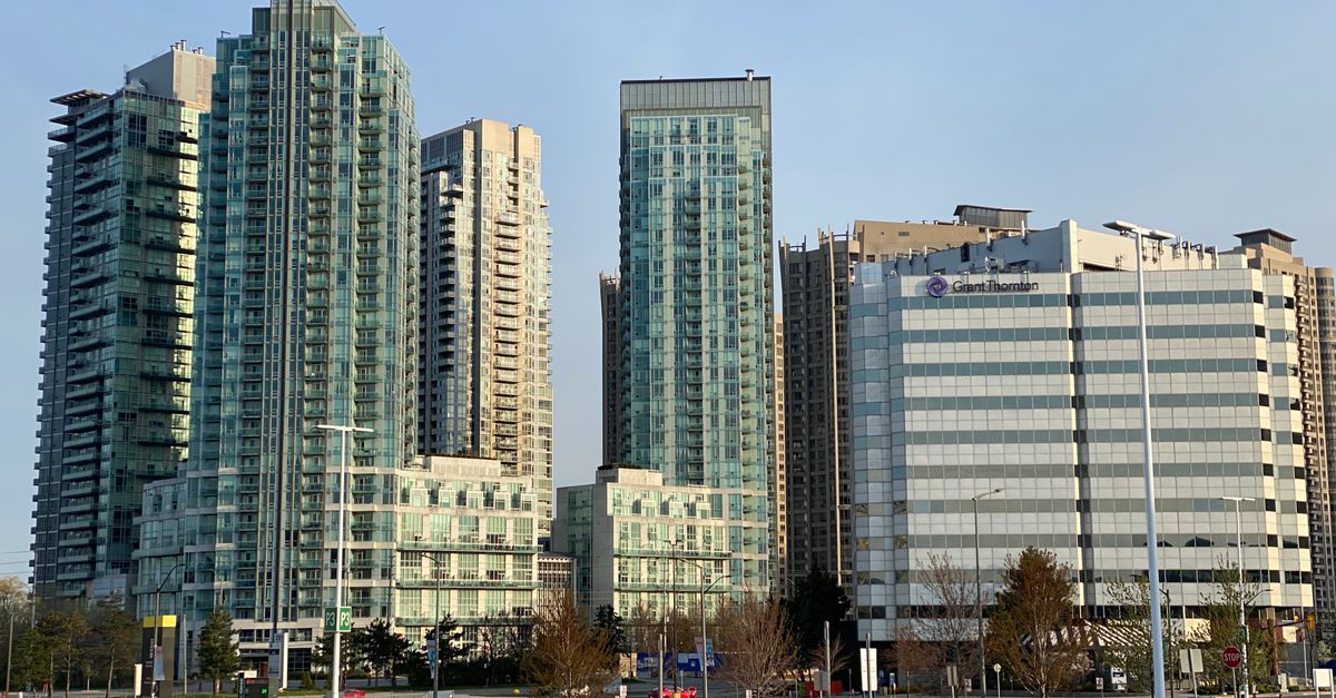 Condo towers in Toronto, where home prices fell from the 2022 peak but mortgage payments stayed high