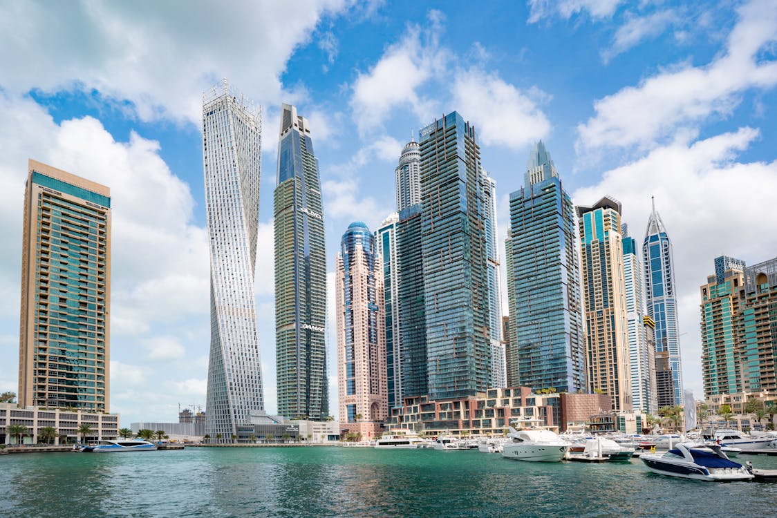 Free High-rise Buildings of Dubai Stock Photo