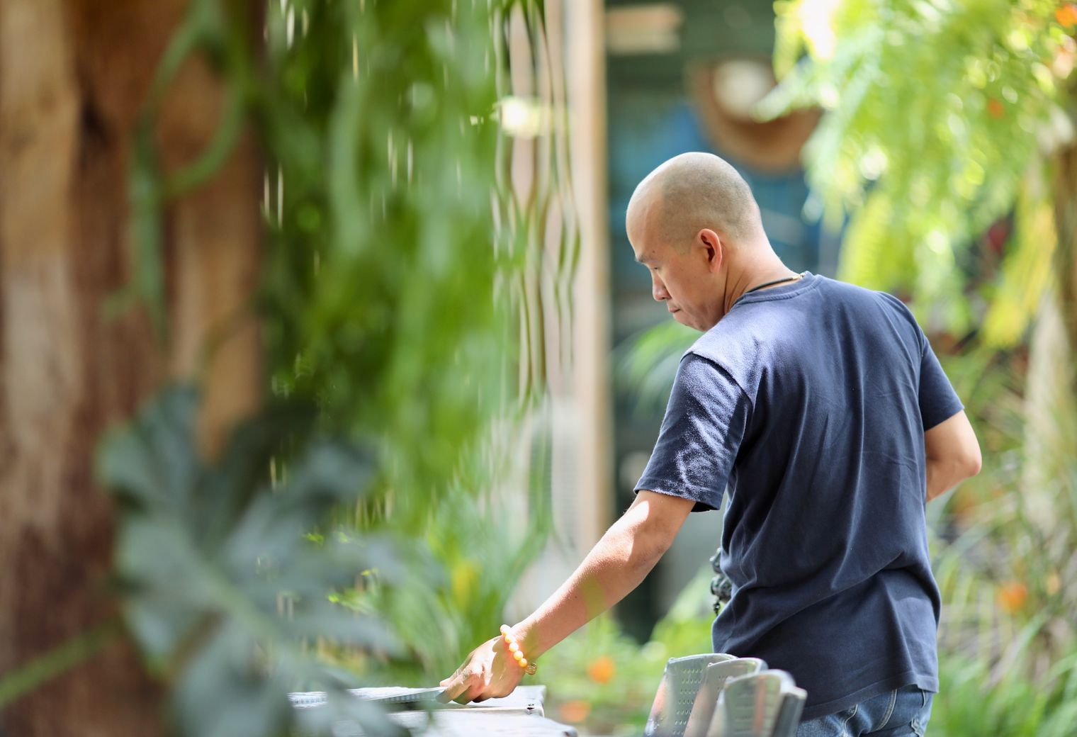 Painters and Decorators in Barnsbury — a decorator at work mid-project